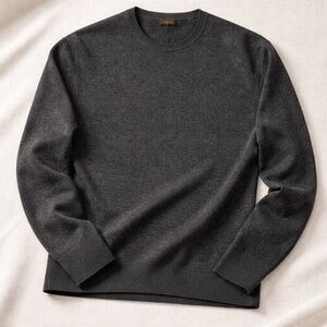 Harrison 100% Cashmere Sweater Charcoal Gray Crewneck Soft Luxury Men’s L